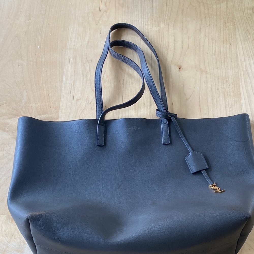 Elegant Black Leather Tote Bag